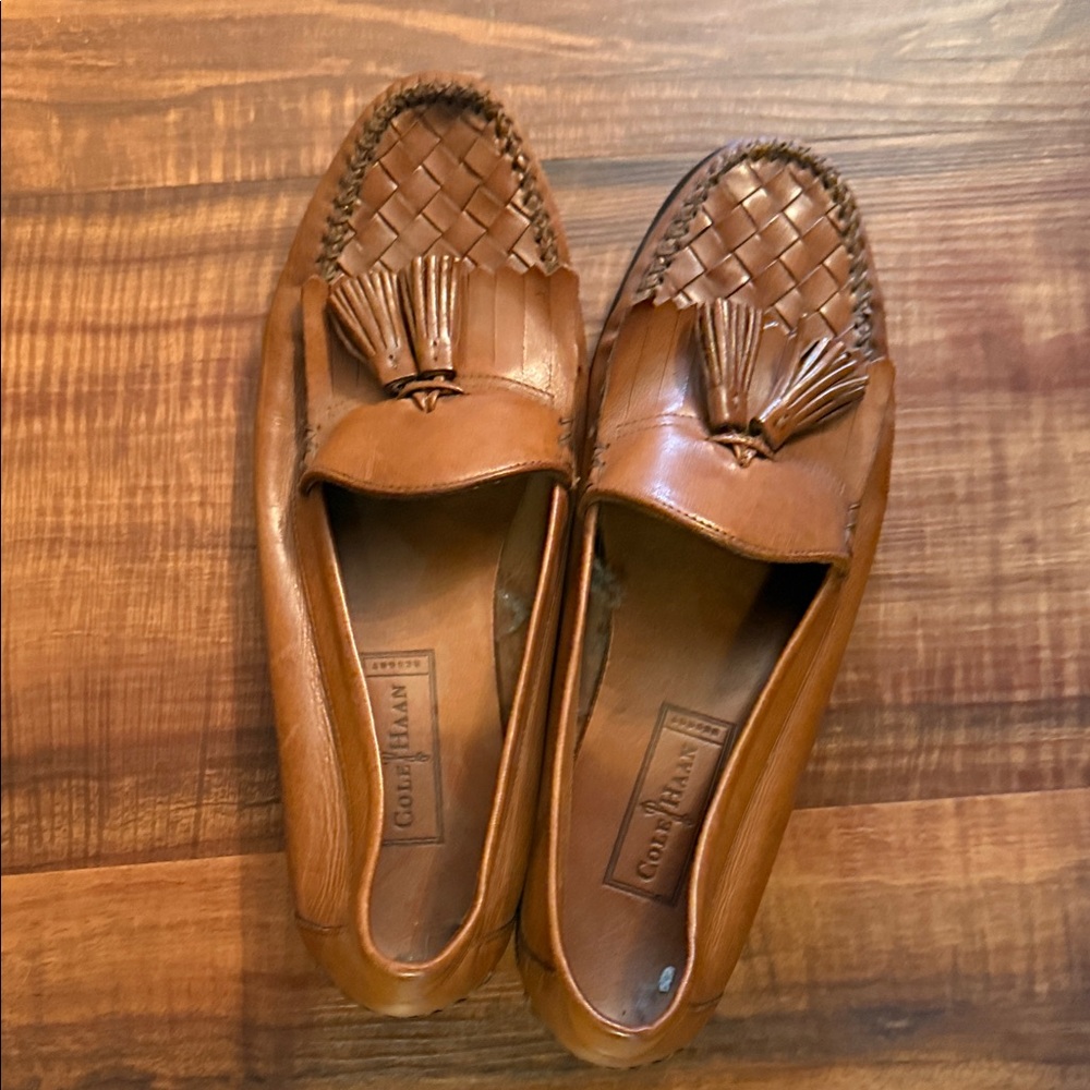 Cole Haan Tan Leather Tassel Loafers